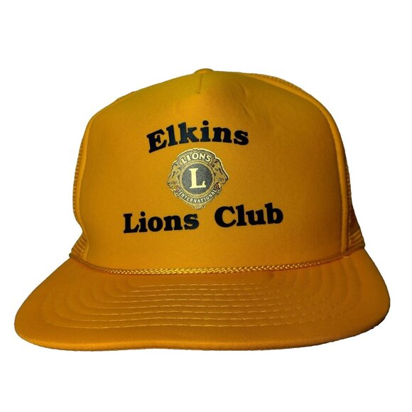 Lions Club International Elkins West Virginia Cap Hat Gold Mesh Trucker Cobra - Picture 2 of 14